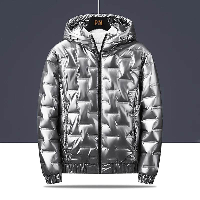 Buy Center Men's Hooded Cotton Coat - Shiny, Warm Jacket for Winter - Buy Center UK