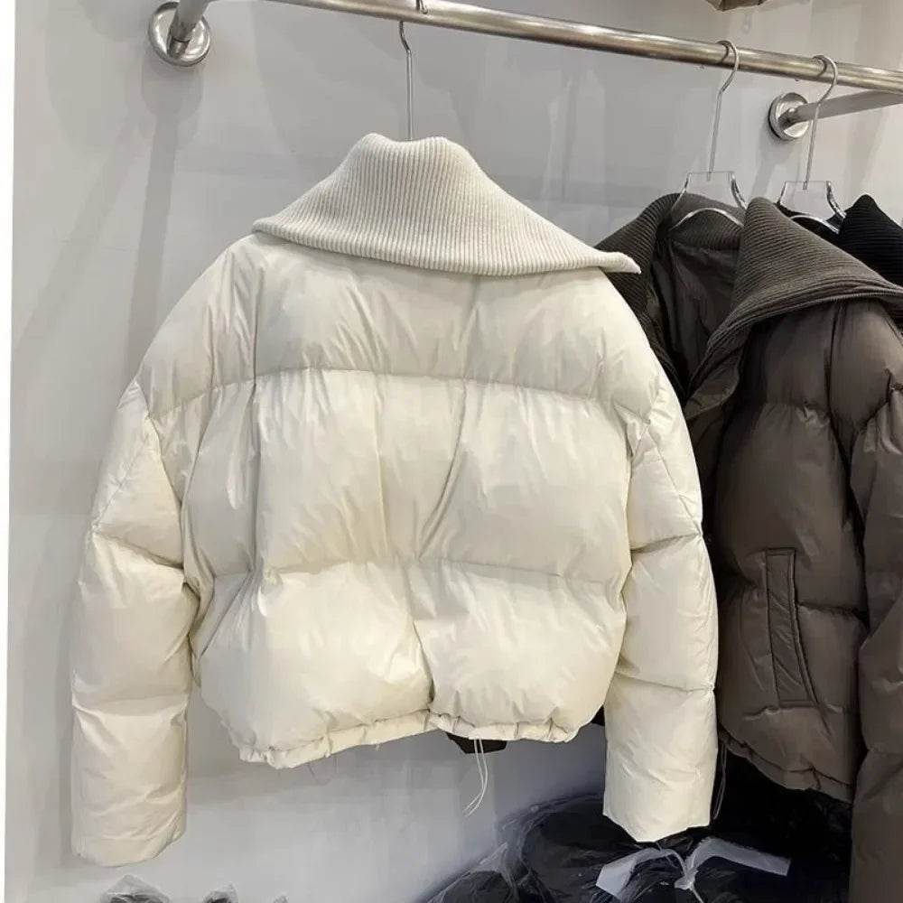 2023 Winter Women's Knitted Collar Down Jacket - Chic & Warm Style - Buy Center UK