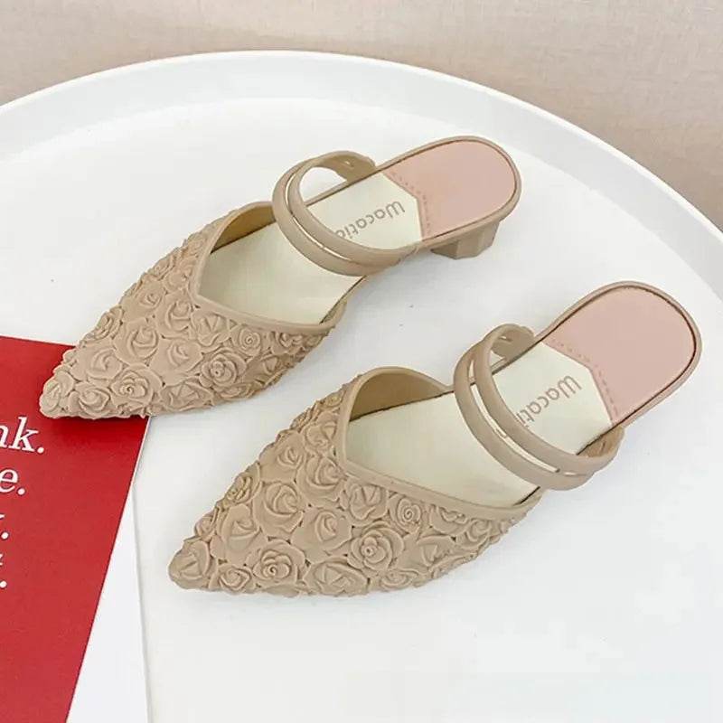 Buy Center Women's Waterproof Summer Shoes - Pointed Toe & Thick Heel - Buy Center UK