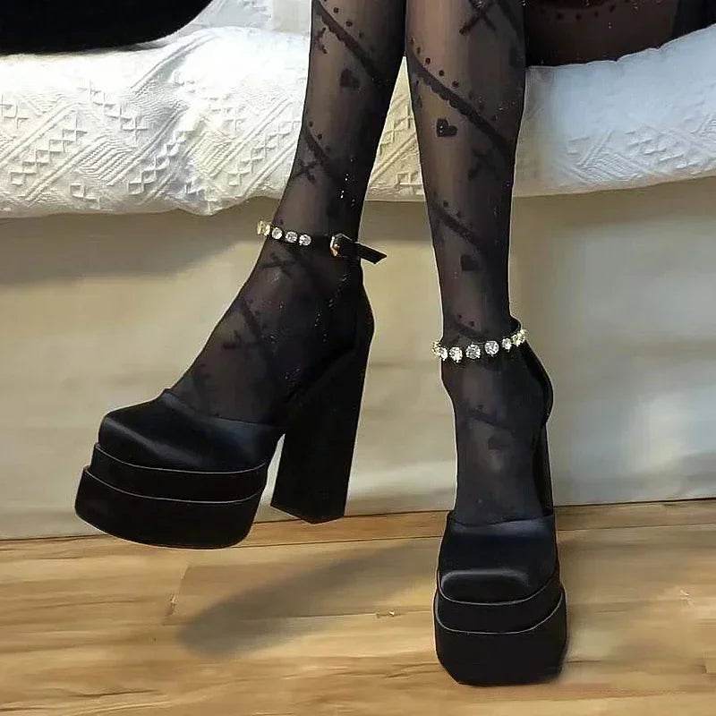 Buy Center Crystal Buckle Mary Jane Shoes - High Heel Party Pumps - Buy Center UK