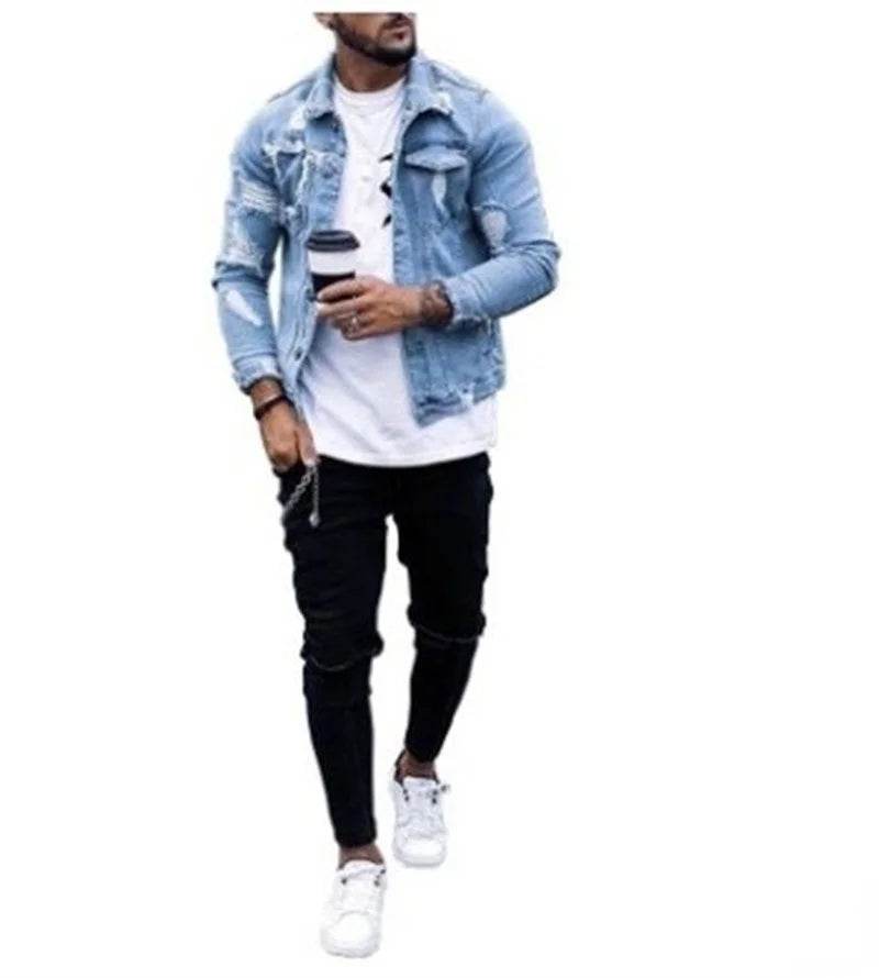 Buy Center Men's Denim Jacket - Irregular Design & Casual Style - Buy Center UK