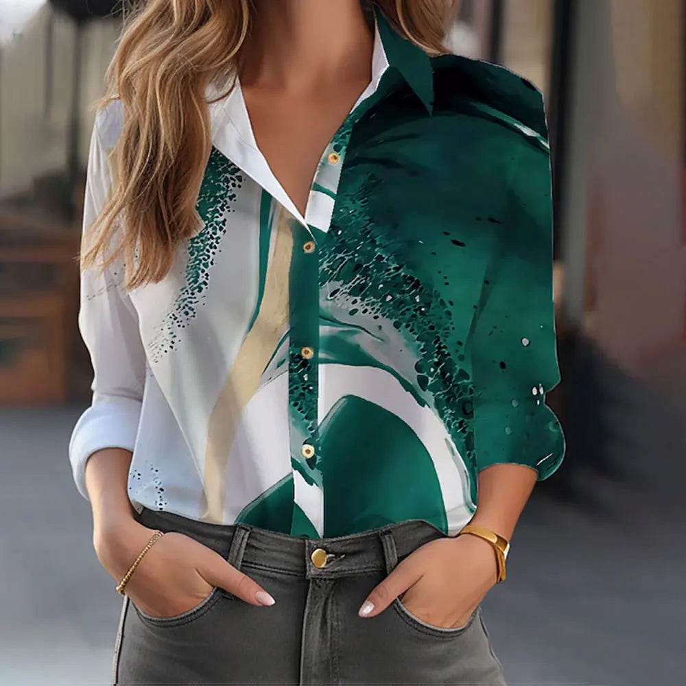 Buy Center Women's Long Sleeve Floral Blouse - Plus Size Office Chic - Buy Center UK