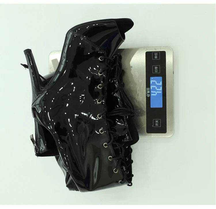 Knee Over Lace-up Stilettos - Customizable Latin Dance Booties - Buy Center UK