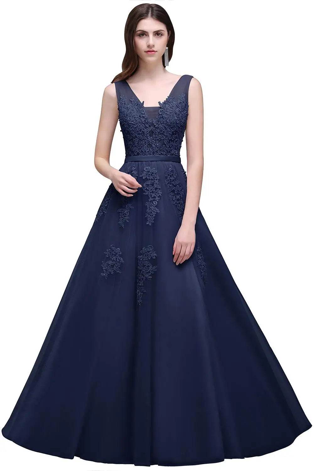 Buy Center Appliques Beading Evening Dress - Elegant Tulle Prom Dress - Buy Center UK