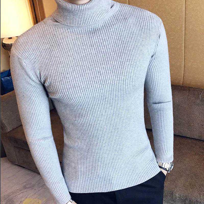Buy Center Winter High Neck Sweater for Men - Slim Fit Turtleneck - Buy Center UK