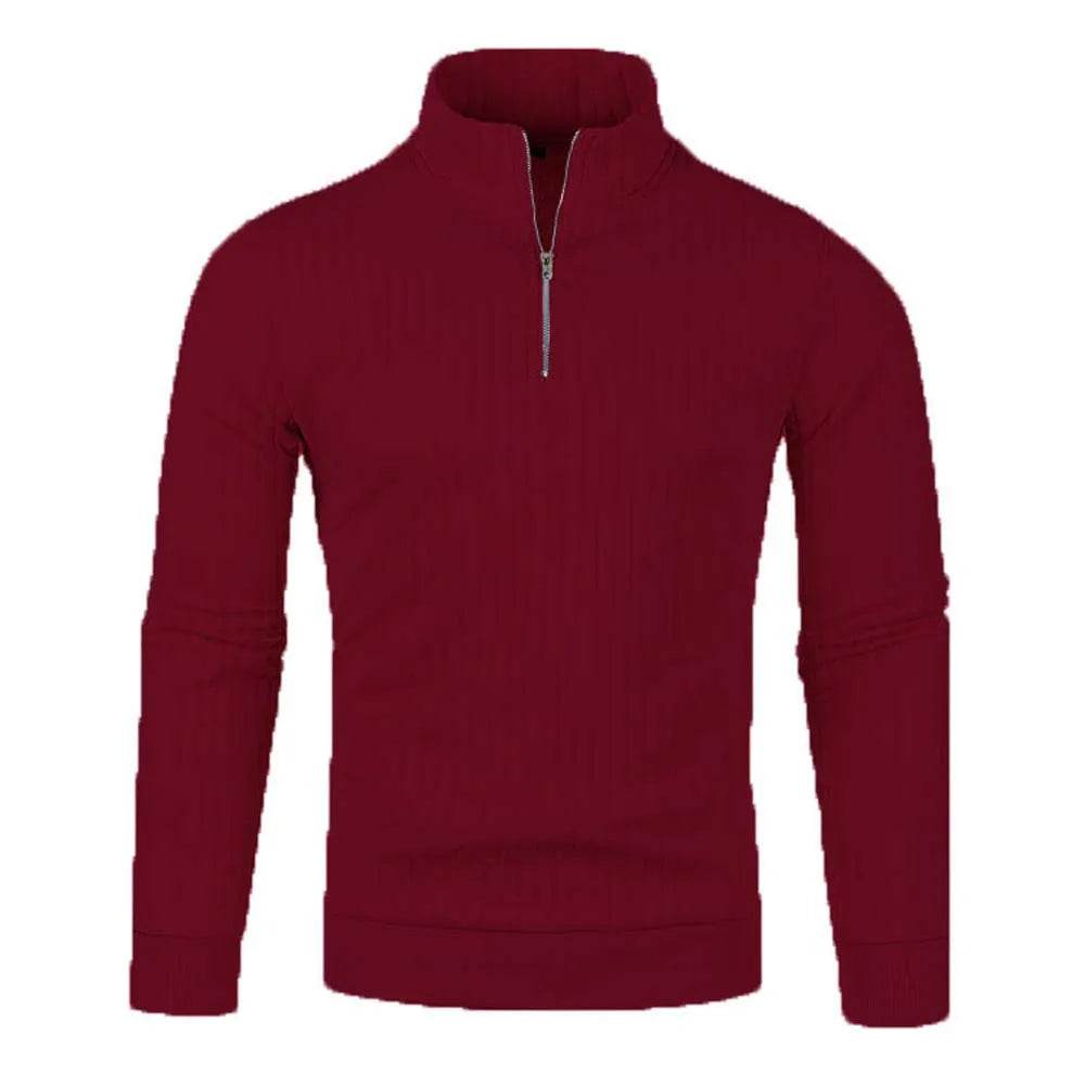 Buy Center Men's Semi Turtleneck Half Zip Pullover - Gothic Style - Buy Center UK