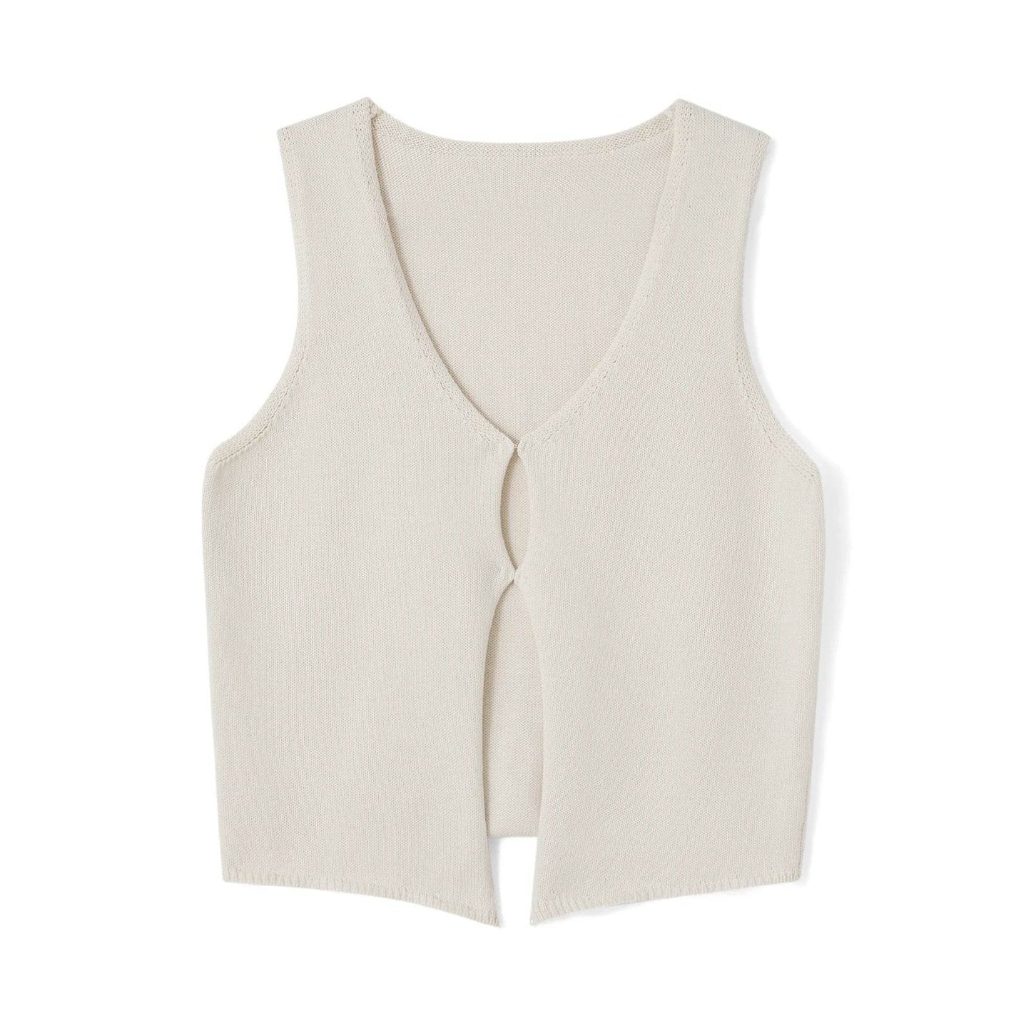 Women's Vintage Y2K Sweater Vest - Fitted Bow Knot Summer Top - Buy Center UK