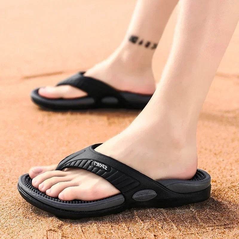 Buy Center Men's Massage Flip Flops - Breathable Summer Beach Sandals - Buy Center UK