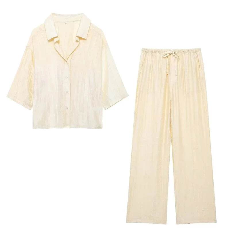 Buy Center Women's Spring Set 2024 - Chic Loose Shirt & Pants - Buy Center UK