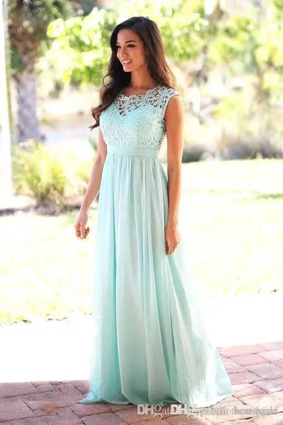 Elegant Pink Bridesmaid Dress - A-Line Lace Maxi Gown - Buy Center UK
