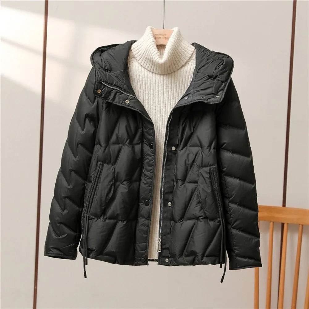 Buy Center Women's Lightweight Down Jacket - Stylish Hooded Puffer Coat - Buy Center UK
