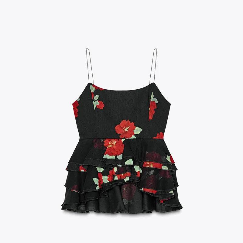 Buy Center Elegant Ruffle Top Skirt Set - Chic Floral Print Dress - Buy Center UK