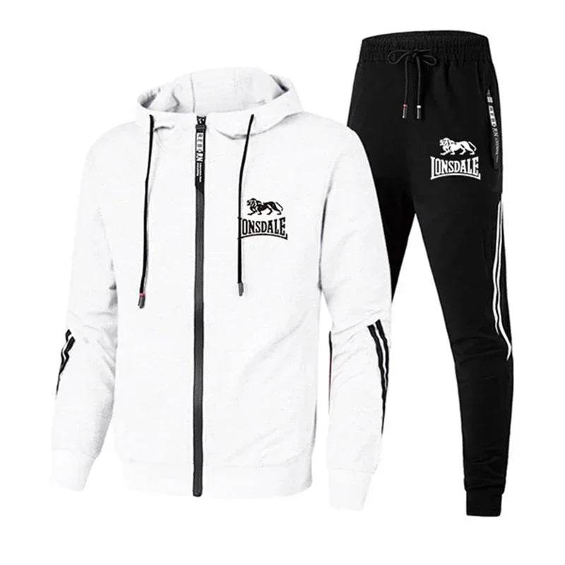 Buy Center Men's Tracksuit Set - Zipper Hoodie & Slim Sweatpants - Buy Center UK