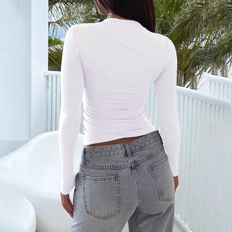 Buy Center Women’s Autumn T-Shirt - Elegant Long Sleeve Slim Fit - Buy Center UK