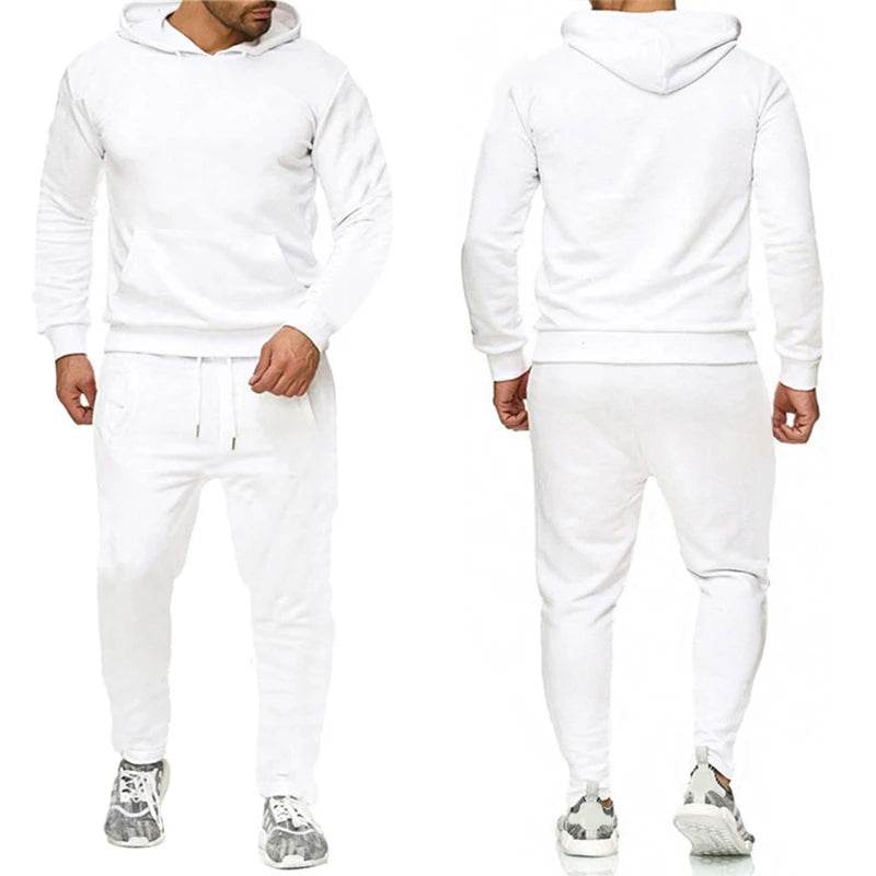 Buy Center Men's Solid Color Tracksuit - High-Quality Hoodie & Jogger - Buy Center UK