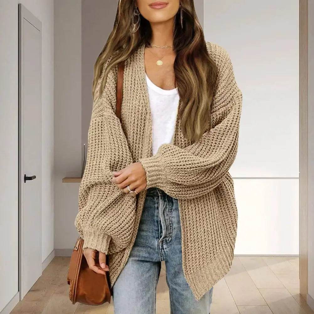Buy Center Women's Solid Color Cardigan Sweater - Open Front Design - Buy Center UK