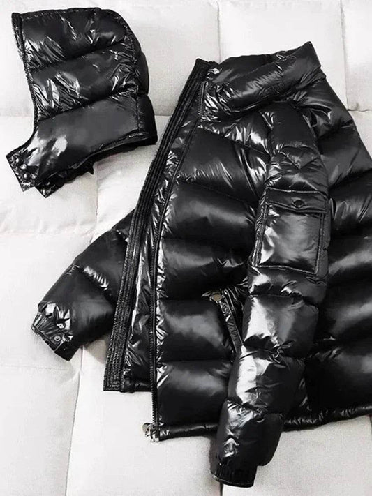 Buy Center Men's White Duck Down Coat - Stylish Hooded Parka - Buy Center UK