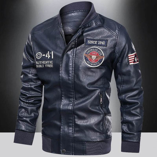 Buy Center Men's Color Block Motorcycle Jacket - Spring & Autumn Style - Buy Center UK