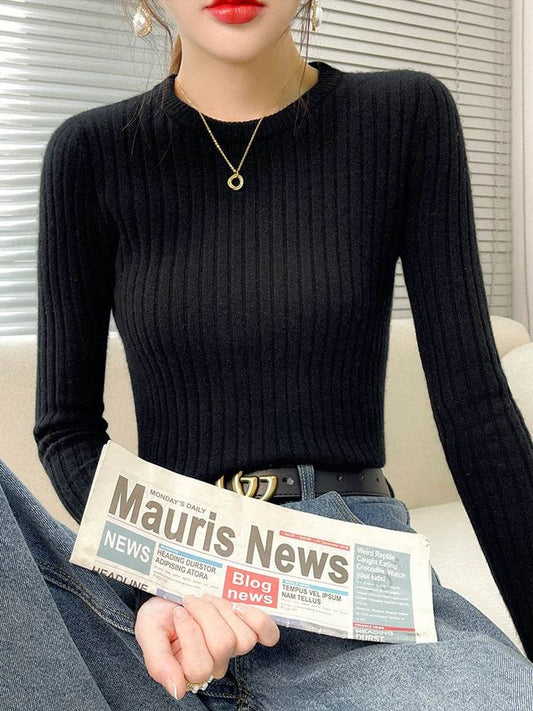 Buy Center Women's Ribbed Sweater - Soft Long Sleeve Pullover - Buy Center UK