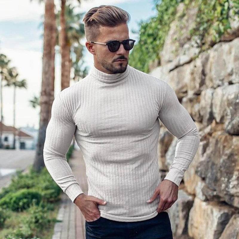 Buy Center Slim Fit Turtleneck Sweater - Casual Roll Neck Pullover - Buy Center UK
