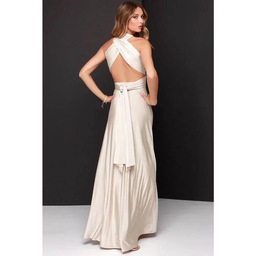 Buy Center Multi-Worn V-Neck Maxi Dress - Elegant Summer Style - Buy Center UK
