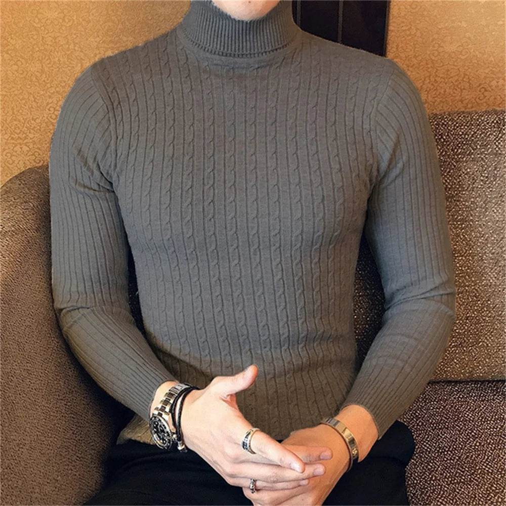 Buy Center Men's Turtleneck Pullover Sweater - Warm Slim Fit Design - Buy Center UK