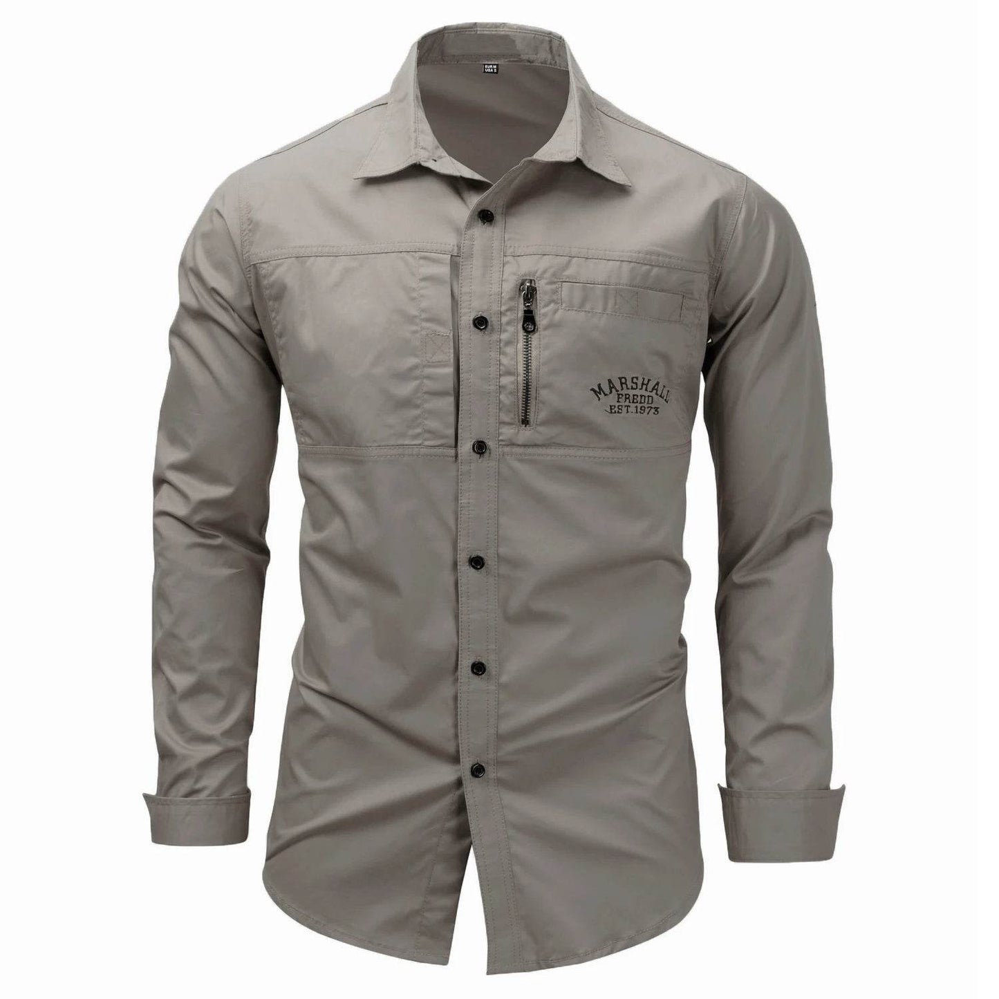 Buy Center Men's 100% Cotton Multi-Pocket Safari Shirt - Long Sleeve - Buy Center UK