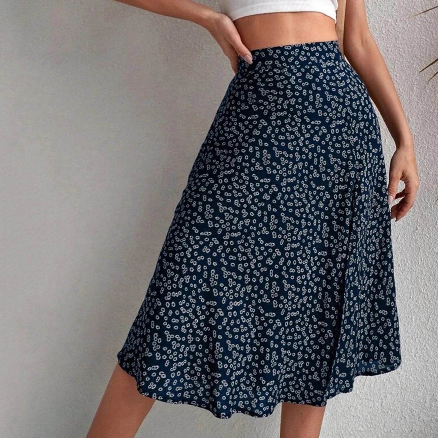 Buy Center Women’s Floral Print A-line Midi Skirt - High Waist Style - Buy Center UK