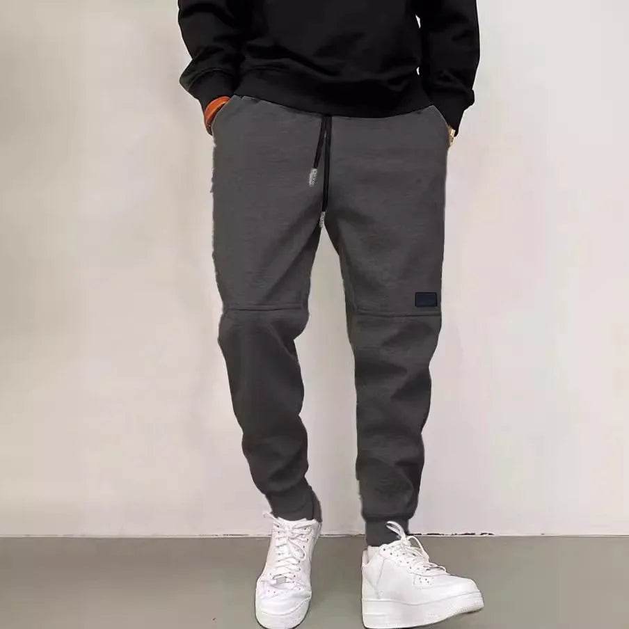 Buy Center Men's Thickened Casual Pants - Drawstring & Cuffed Ankles - Buy Center UK