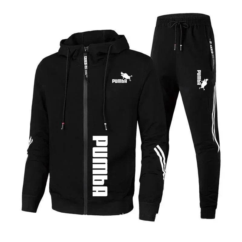 Buy Center 2024 Men's Tracksuit - Zipper Hooded Jacket & Slim Pants - Buy Center UK
