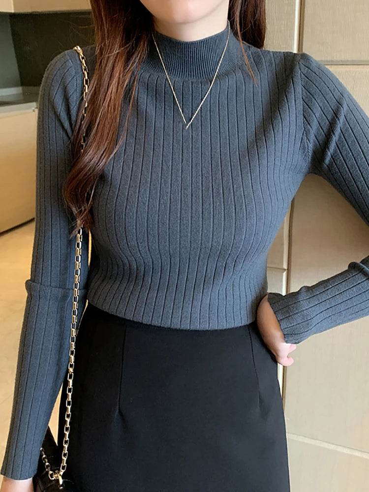 HELIAR Women Mockneck Cashmere Sweater - Elegant Autumn Knit - Buy Center UK
