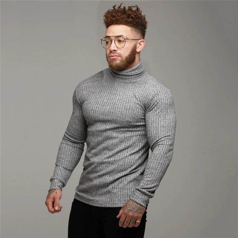 Buy Center Slim Fit Turtleneck Sweater - Casual Roll Neck Pullover - Buy Center UK