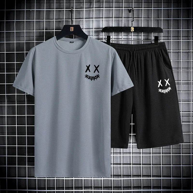 Buy Center Men's Summer Sports Suit - Slim Fit T-Shirt & Shorts Set - Buy Center UK