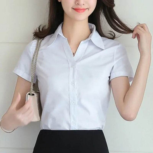 Buy Center Women's Short Sleeve Black Blouse - High Elasticity, Casual Style - Buy Center UK