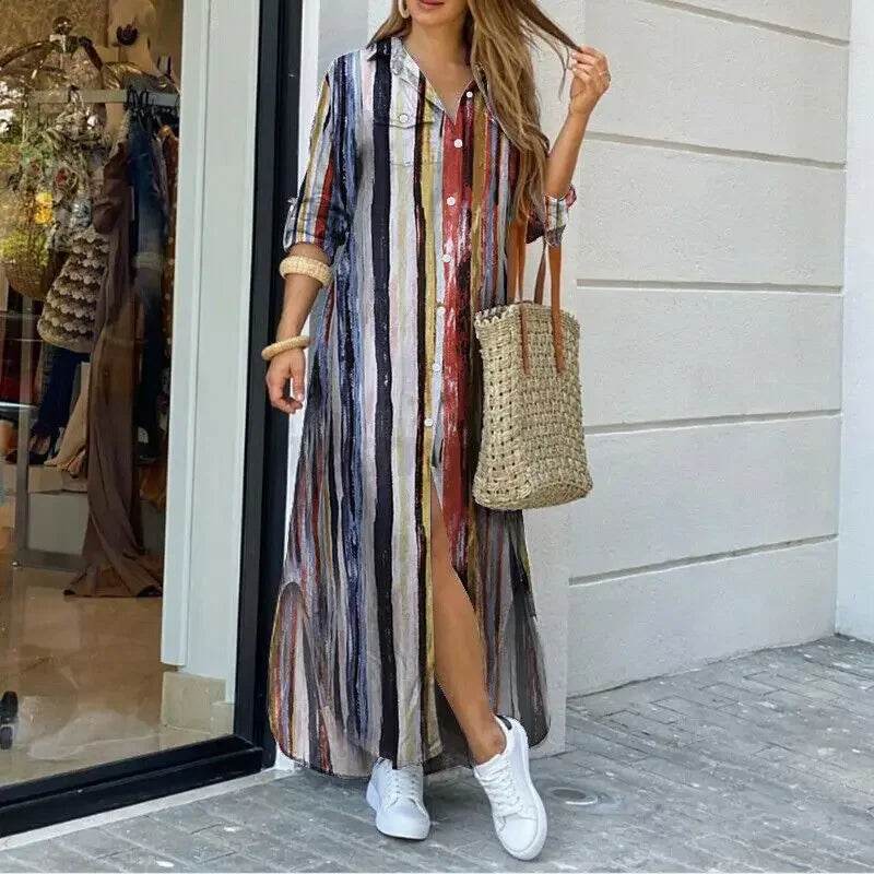 Buy Center Women's Commuter Long Dress - Loose, Casual, Stylish Print - Buy Center UK