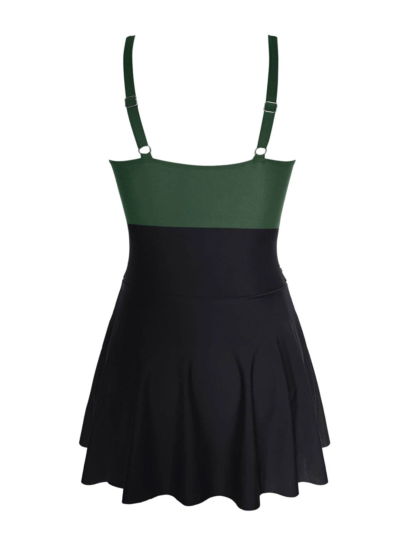 2025 Deep-V Plus Size One Piece Swimsuit - Chic Skirt Design - Buy Center UK