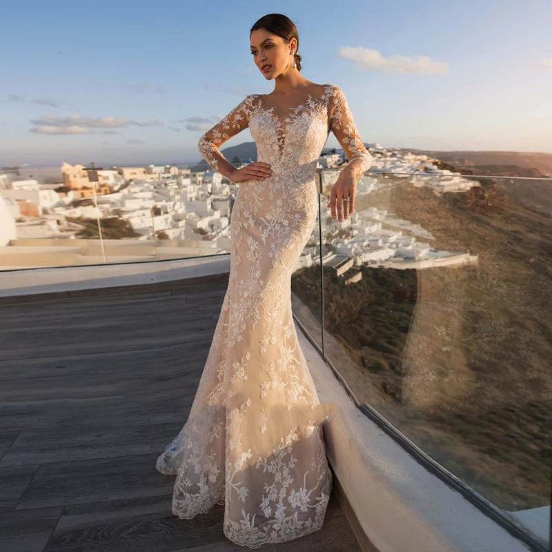 Gorgeous 2-in-1 Wedding Dress - Embroidered Lace & Detachable Train - Buy Center UK