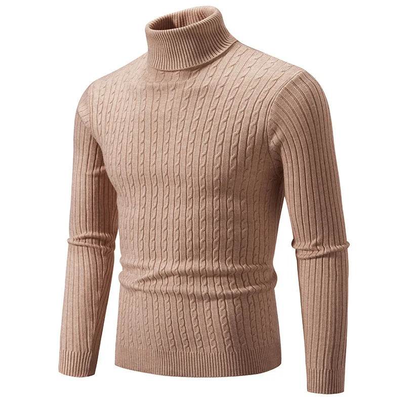 Slim Fit Turtleneck Sweater for Men - Stylish Autumn Winter Wear - Buy Center UK