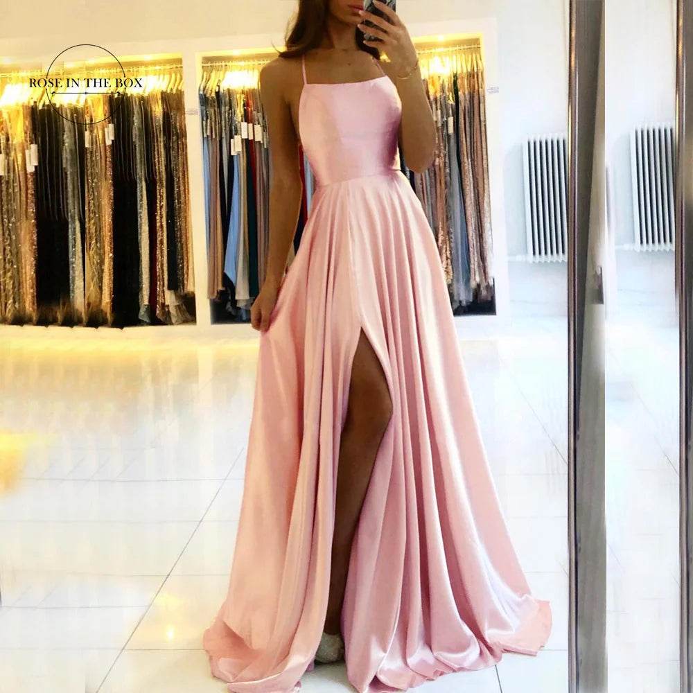 Elegant Burgundy Prom Dress 2024 - Backless Satin Maxi Gown - Buy Center UK