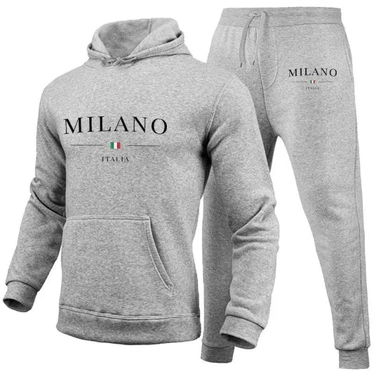 Buy Center Men’s Luxury Milano Print Hoodie Set - Casual Streetwear - Buy Center UK