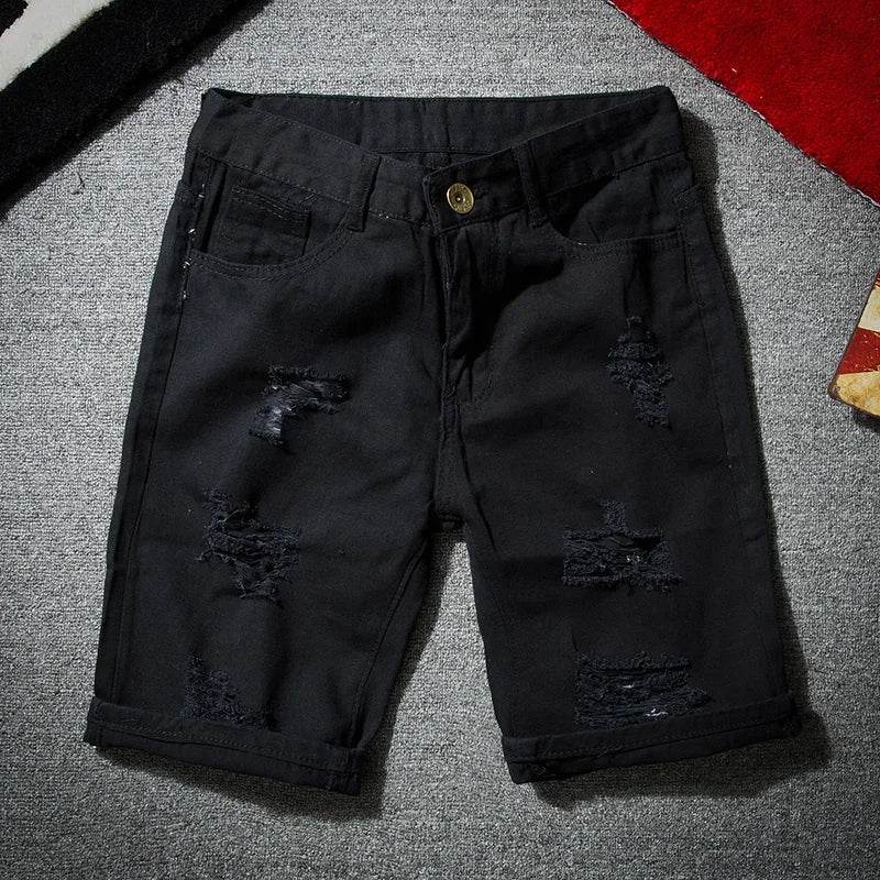 Buy Center Men’s White Denim Shorts - Casual Slim Fit Knee Length - Buy Center UK