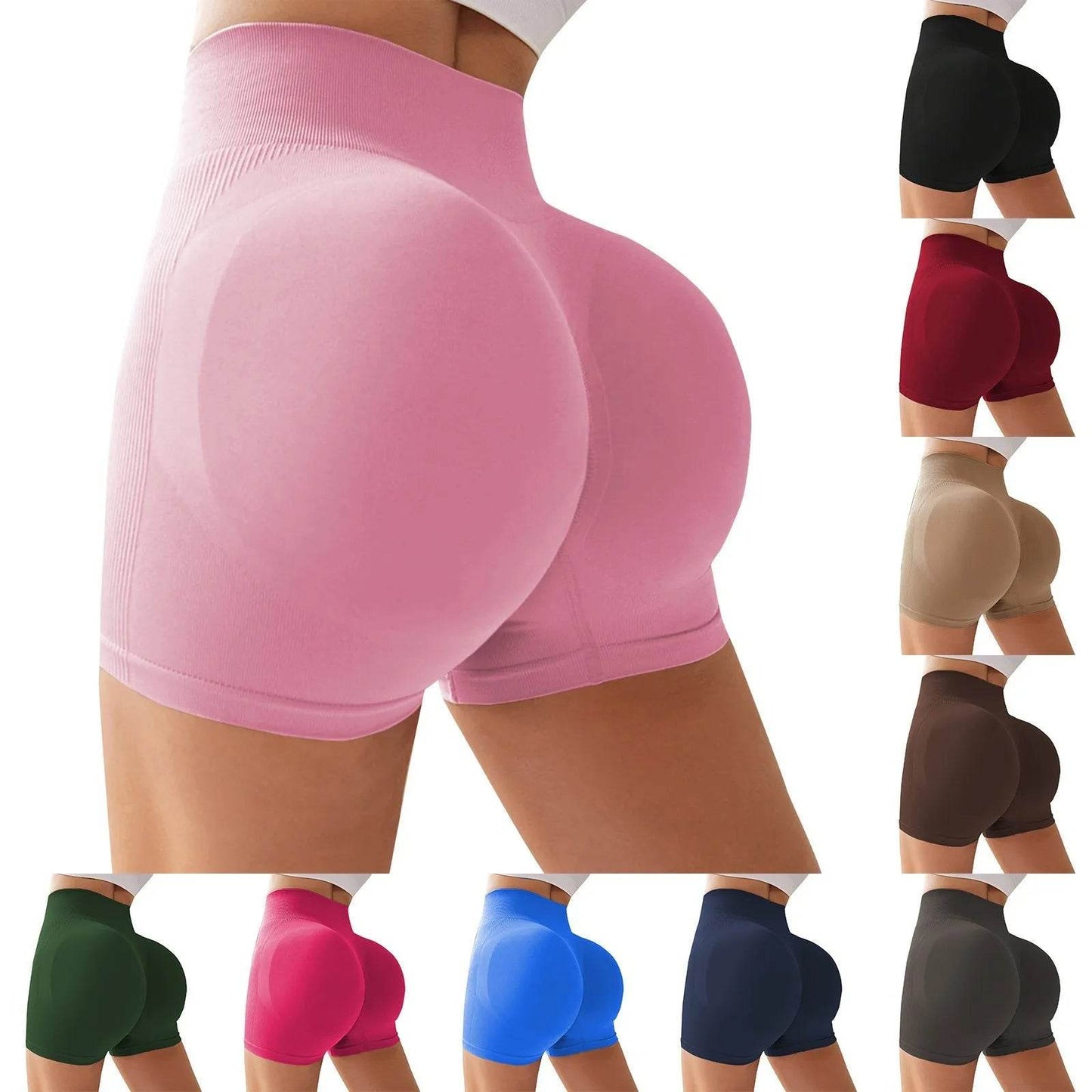 Buy Center High Waist Peach Lift Sports Shorts - Elegant Summer Fit - Buy Center UK