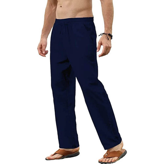 Buy Center Men's Cotton Linen Pants - Breathable Jogger Style Trousers - Buy Center UK