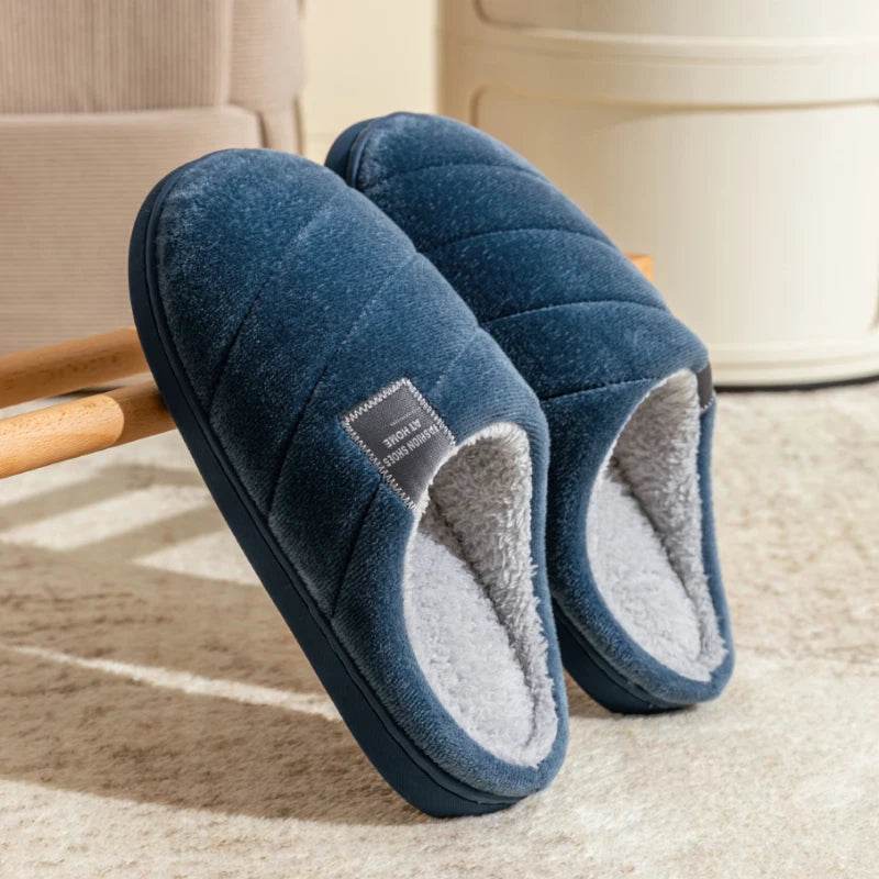 Buy Center Men's Anti-Slip Warm Slippers - Cozy Fur, Winter Comfort - Buy Center UK