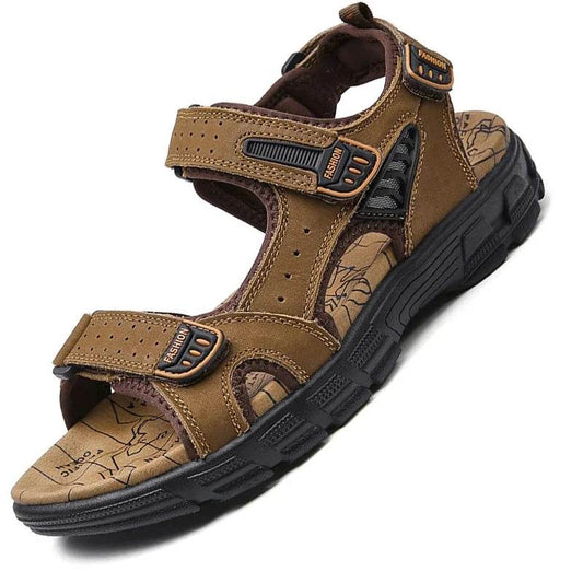 Buy Center Men's Genuine Leather Sandals - Casual Lightweight Design - Buy Center UK