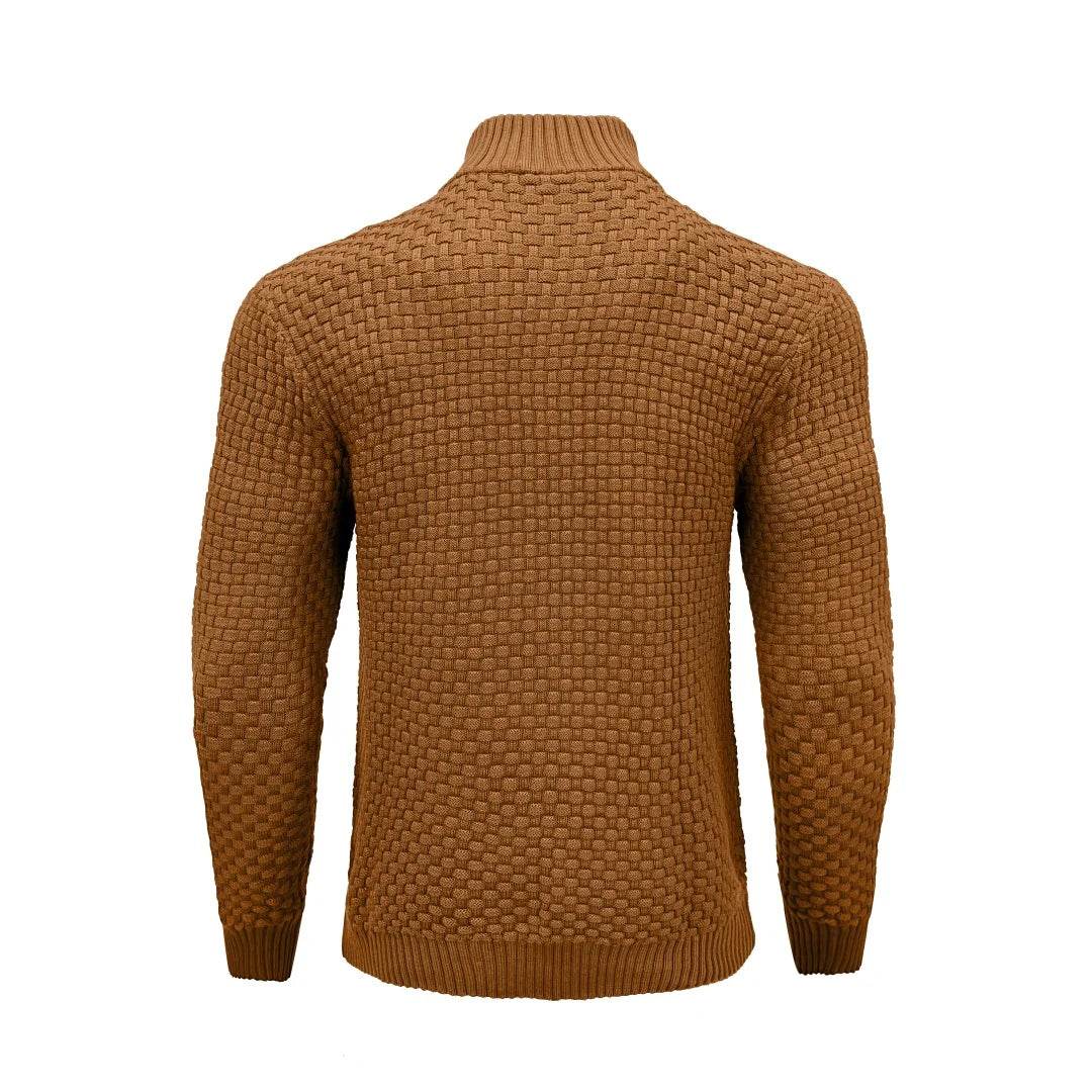 Buy Center Men's Winter Warm Mock Neck Zip Up Sweater - Soft Knit - Buy Center UK