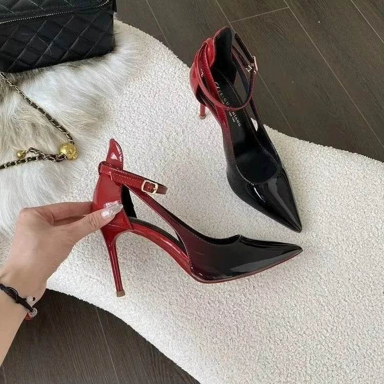 Buy Center Women's Black Red Gradient High Heels - Pointed Toe Style - Buy Center UK