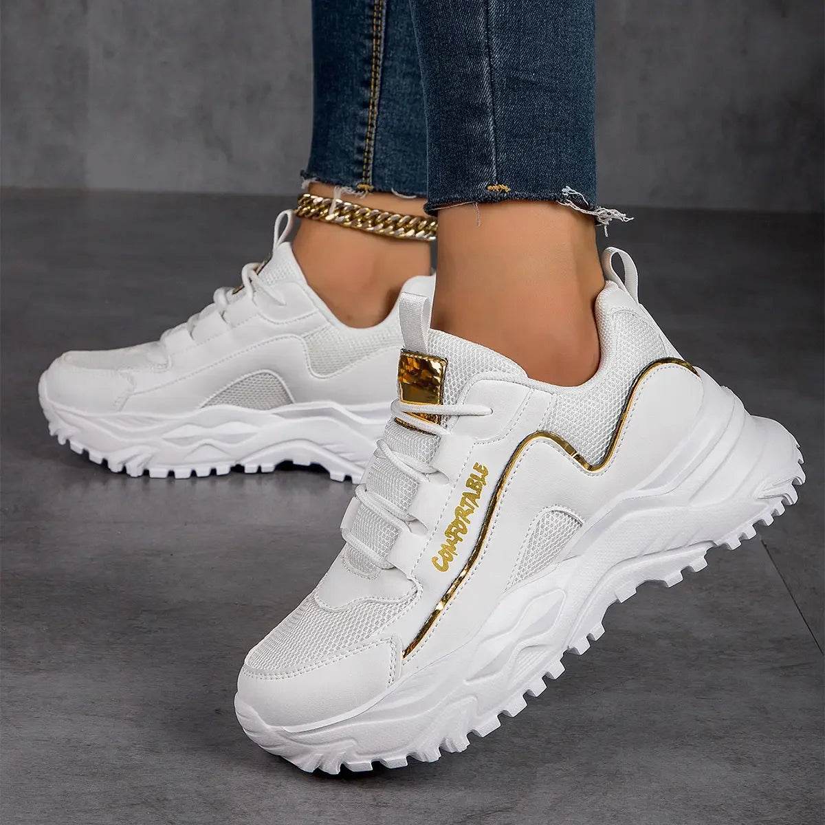 Buy Center Women's Breathable Sneakers - Casual Walking Flats for Spring - Buy Center UK