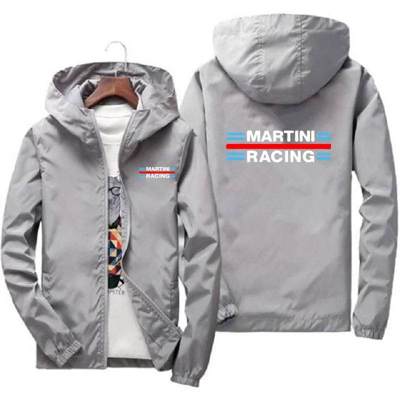 Martini Racing Men's Windbreaker Jacket - Lightweight, Zippered, Hooded - Buy Center UK