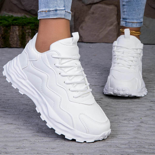 Buy Center Women's Vulcanize Platform Sneakers - Breathable Casual Footwear - Buy Center UK